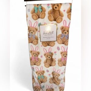 Fern Hill Home Collection Easter Teddy Bear Fleece Throw 50x70